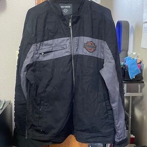 Black and Gray Harley-Davidson Jacket